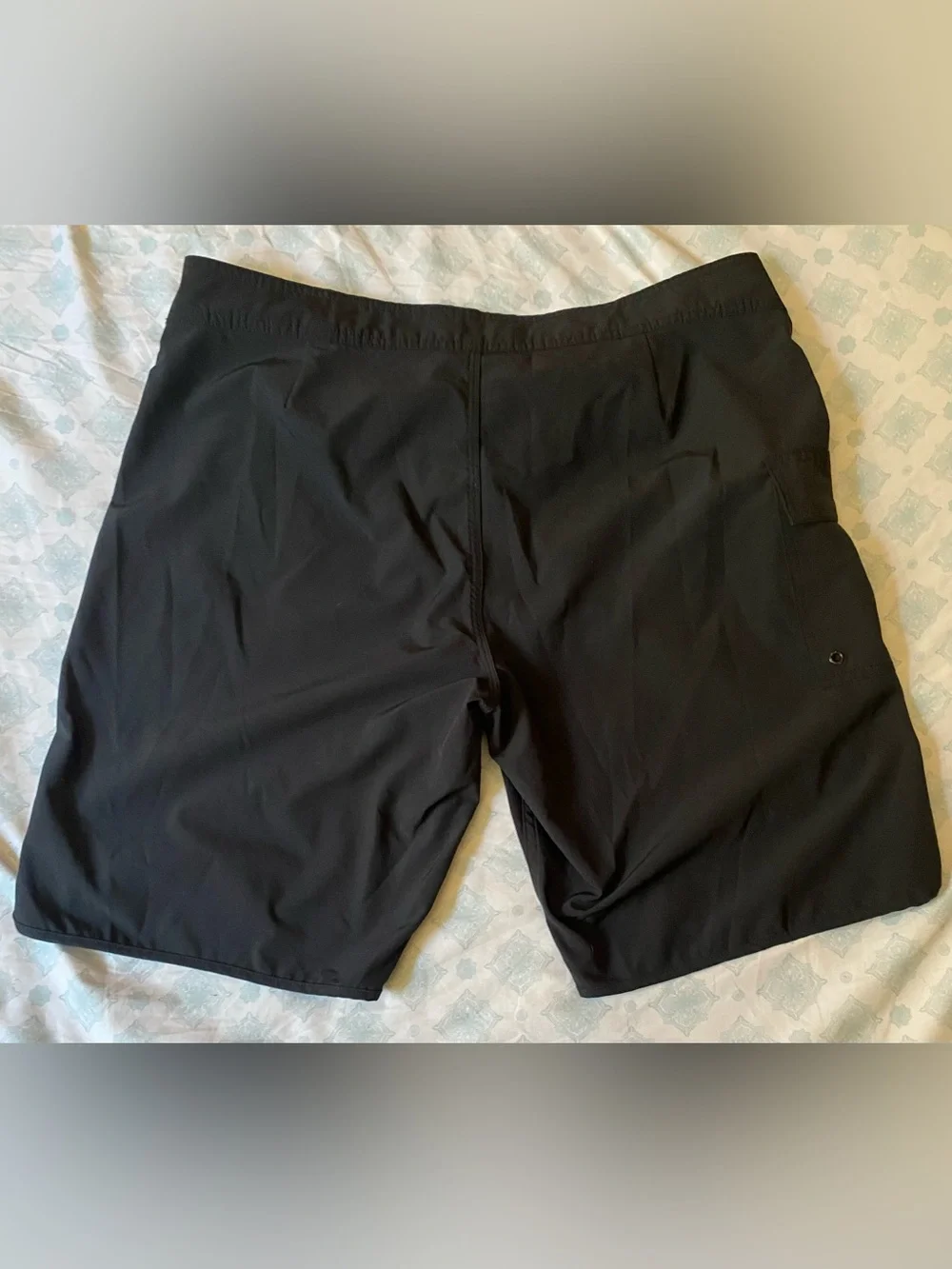 RVCA Industry Mens Board Shorts Black Size 38 Side Cargo Pocket Swim Trunks